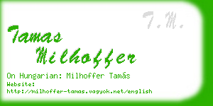 tamas milhoffer business card
